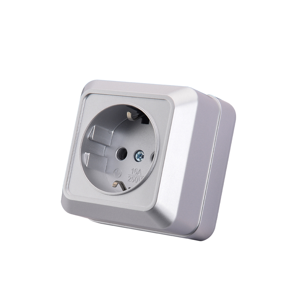 Outdoor Power Outlet Waterproof - WESA Silvery Power Socket Exterior Electrical