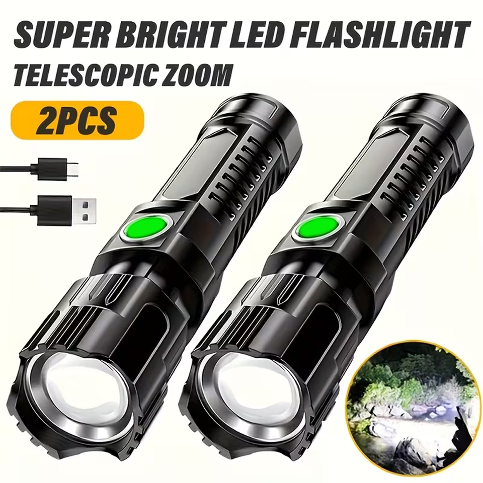 Outdoor Usb Power Bank - Super Bright LED Flashlight USB Rechargeable