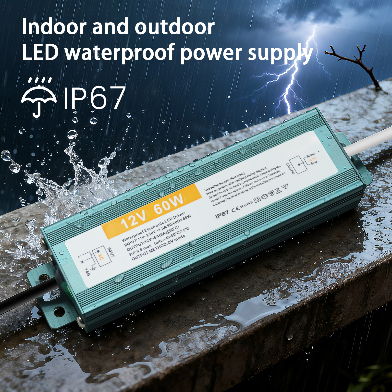 AC/DC Waterproof LED Power Sup - đánh giá và giá Outdoor Power Transformer