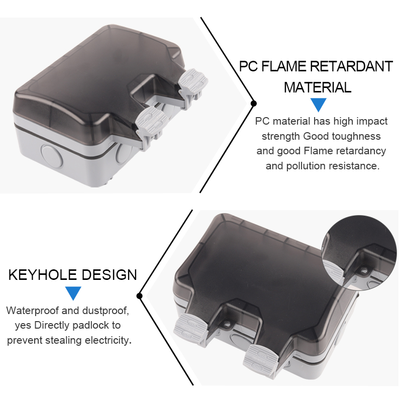 IP66 EU Germany Standard Water - đánh giá và giá Outdoor Power Outlet Waterproof