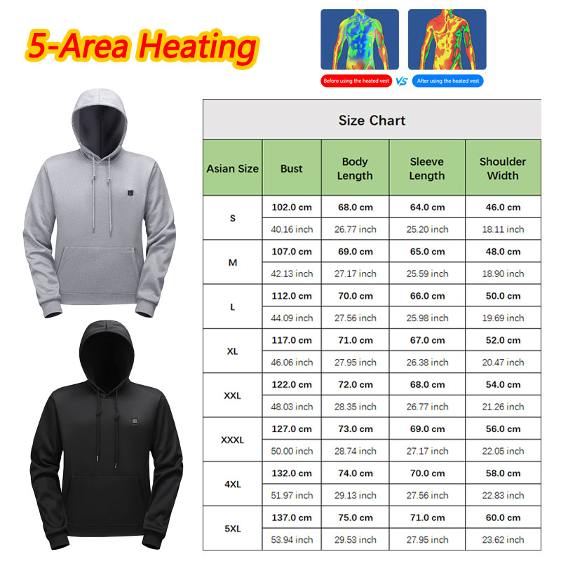 5 Zone Heating Hoodie Heating  - đánh giá và giá Outdoor Usb Power Bank