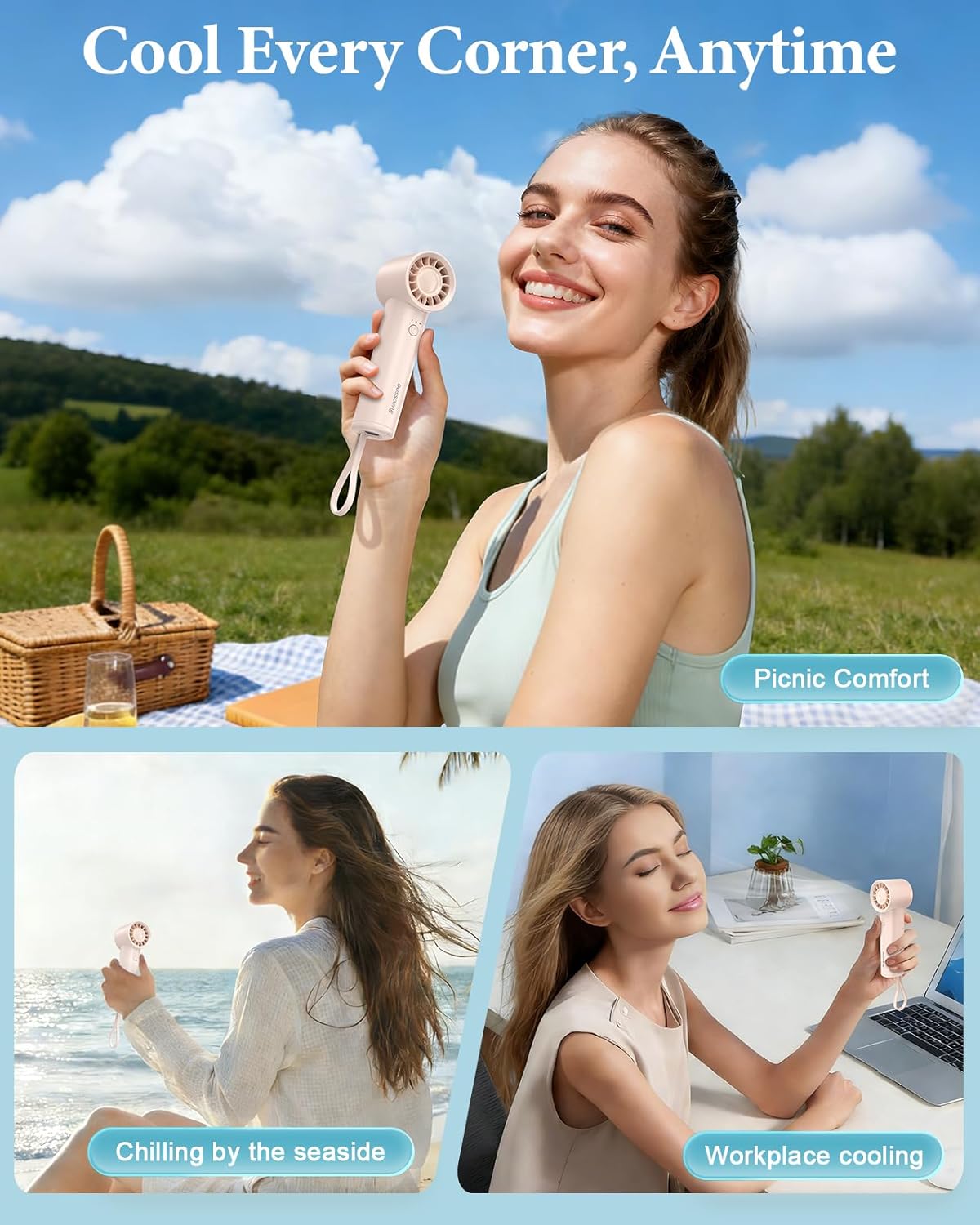Portable Handheld Fan with Pow - đánh giá và giá Outdoor Usb Power Bank