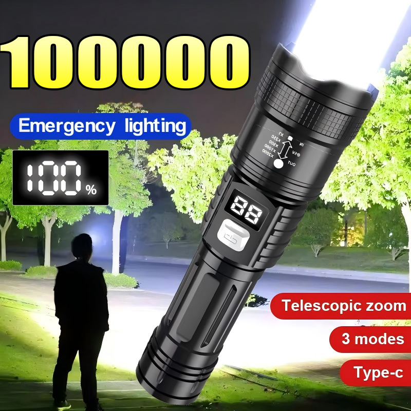 100000 High Power Led Flashlig - đánh giá và giá Outdoor Power Meter Bike